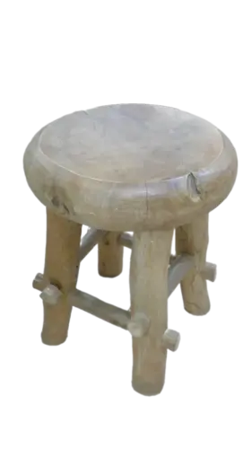 Product image of the product “Round stool with 4 feets made of teak root, about 36cm diameter and 45cm height ”